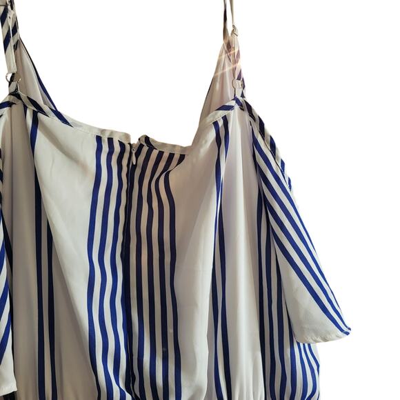 Brand New Ashley Stewart Belted Striped Maxi Dress Size 24 Blue and White - Picture 3 of 14